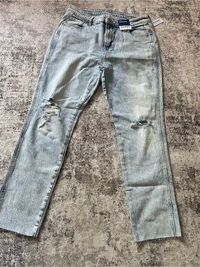 High rise vintage slim old navy jeans ripped blue size 12
